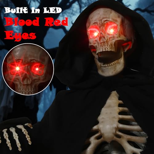 Quntis Halloween Animatronics Grim Reaper Outdoor Decoration 7FT A36398