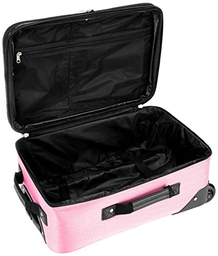 Rockland Fashion Softside Upright Luggage Set, Expandable, Pink, 2-Piece B62260
