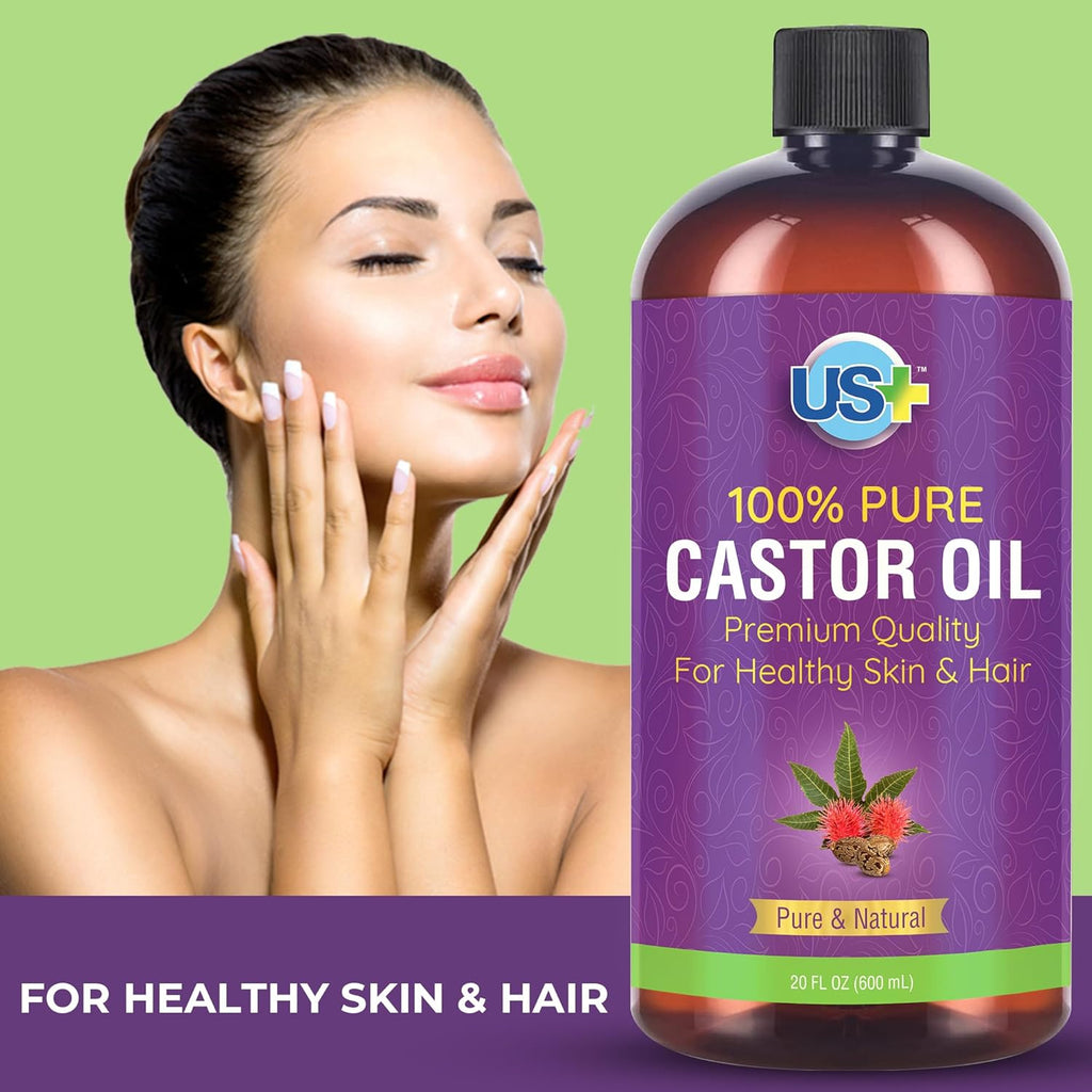 20oz 100% Pure Castor Oil - Cold-pressed, Unrefined, Hexane-free J989