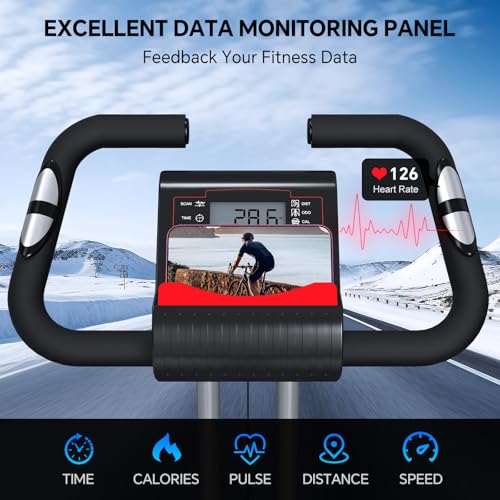 Foldable Exercise Bike with 16-Level Magnetic Resistance for Home T532