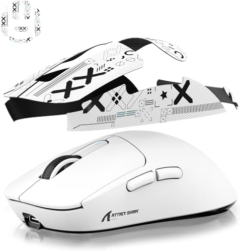 ATTACK SHARK X3 Wireless Gaming Mouse, 49g Ergonomic, PAW3395 26K DPI, White C238377