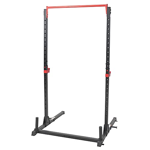 Sunny Health & Fitness Power Cage and Squat Rack with J-Hooks and Pull Up Bar O409748