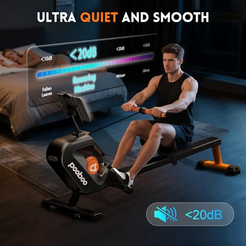 pooboo Rowing Machine, Magnetic Rower for Home, 350 LBS Capacity R817