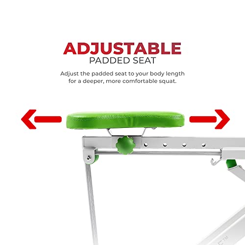 Sunny Health & Fitness Row-N-Ride Squat Assist Trainer, Foldable Home Exercise Machine G85090