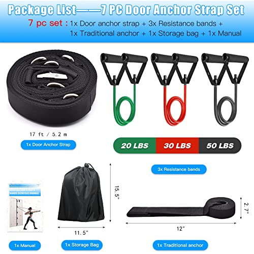 Brebebe Door Anchor Strap for Resistance Bands, Multi Point Gym Attachment, Home Fitness Equipment U4872