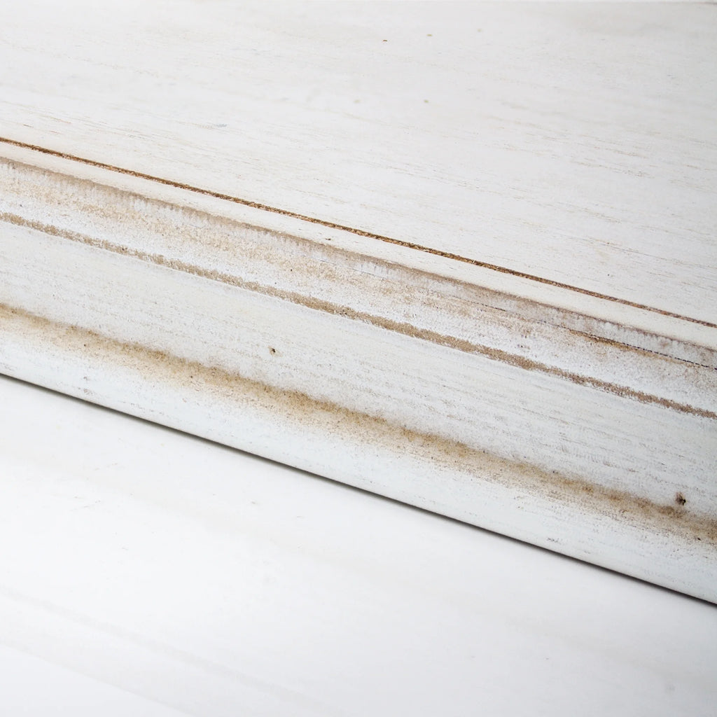 American Art Decor Rustic Whitewashed Wood Floating Corner Shelves, Set of 3 D47446