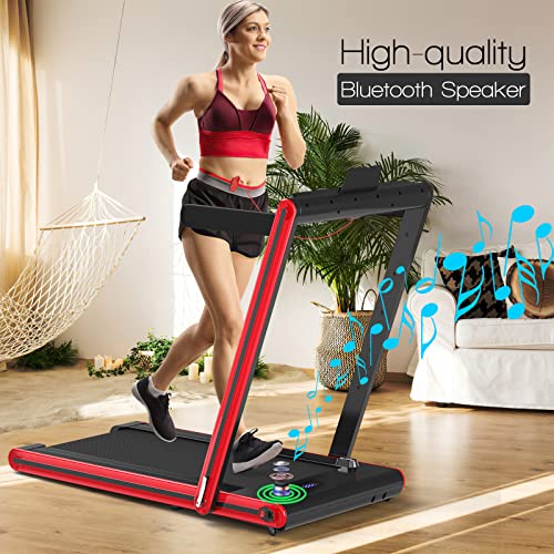 Goplus 2 in 1 Folding Treadmill with LED Display and Bluetooth Speaker Z6697
