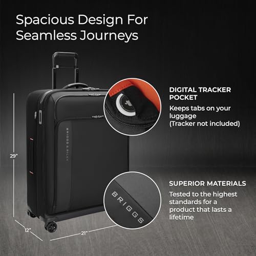 Briggs & Riley 22" Carry On Expandable Spinner - Softside Luggage, Black G487462