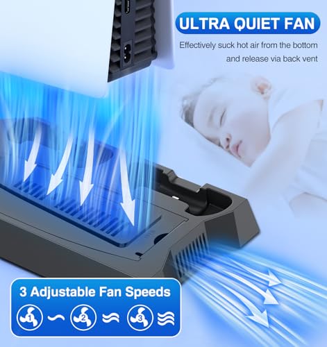 PS5 Slim/Pro Cooling Station with Controller Charger, White M8682