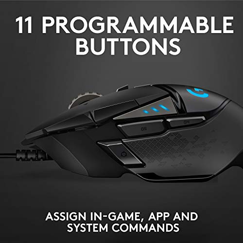 Logitech G502 HERO Wired Gaming Mouse with RGB and Adjustable Weights R1222