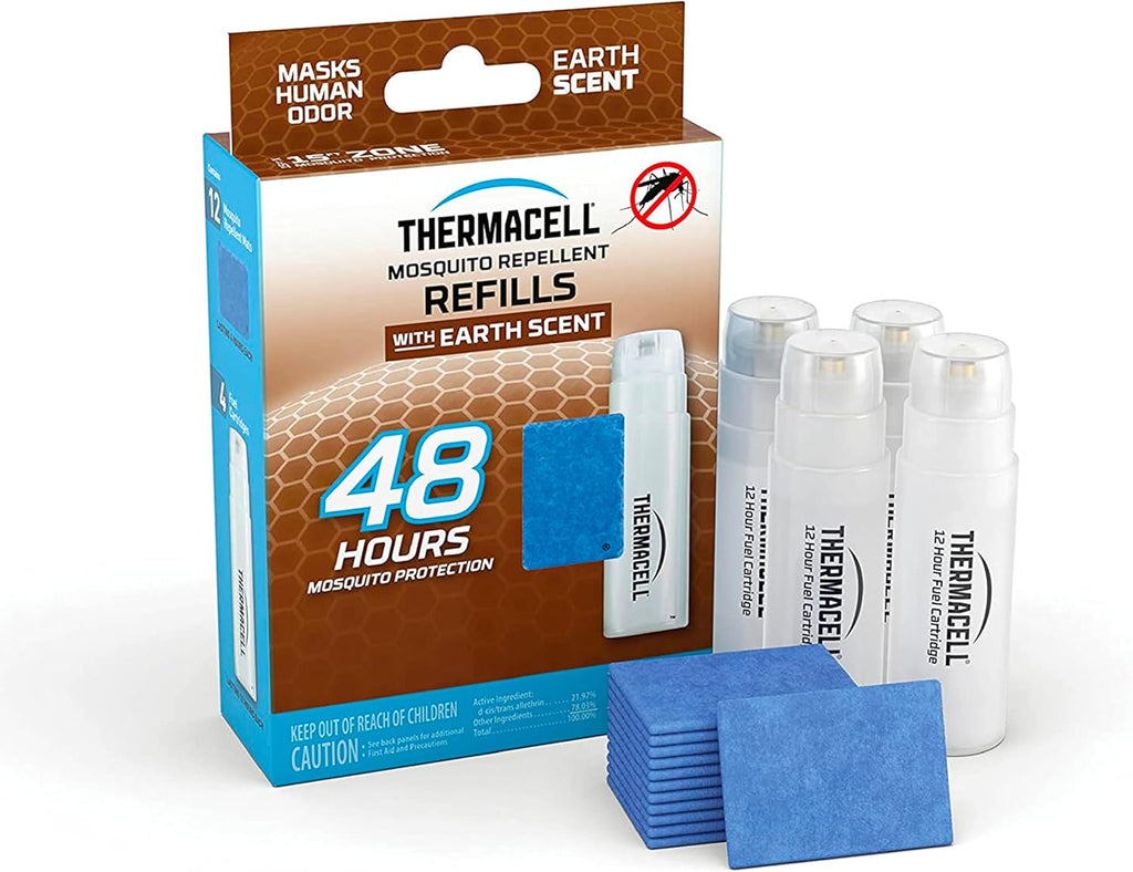 Thermacell Mosquito Repellent Refills; Earth Scent; Compatible with Any Fuel-Powered Thermacell Repeller; Highly Effective, Long Lasting, No Spray or Mess; 15 Foot Zone of Mosquito Protection