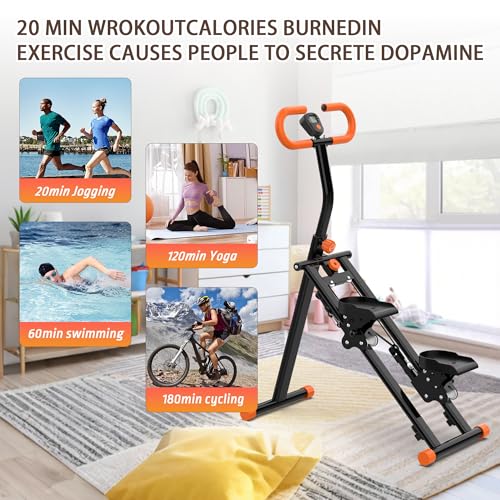 Folding Stair Stepper with Adjustable Handlebar for Home Full-Body Workout O7670