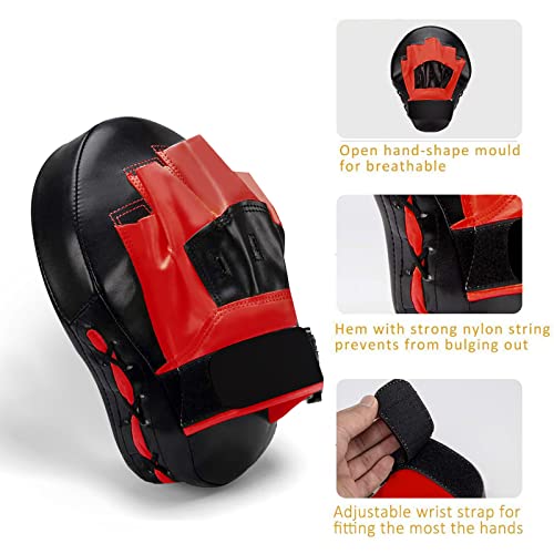 Valleycomfy Boxing Curved Focus Punching Mitts Leatherette Training Pads D262