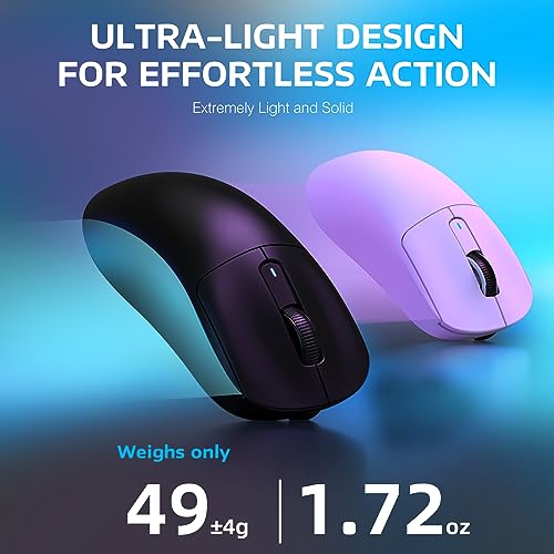 ATTACK SHARK X3 Wireless Gaming Mouse, 49g Ergonomic, PAW3395 26K DPI, White C238377