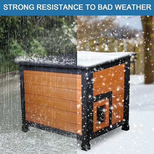 Outdoor Cat House Weatherproof Winter Enclosure for Feral Cats W562161