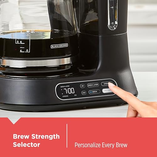 BLACK+DECKER 12-Cup Programmable Digital Coffee Maker, Black D647511