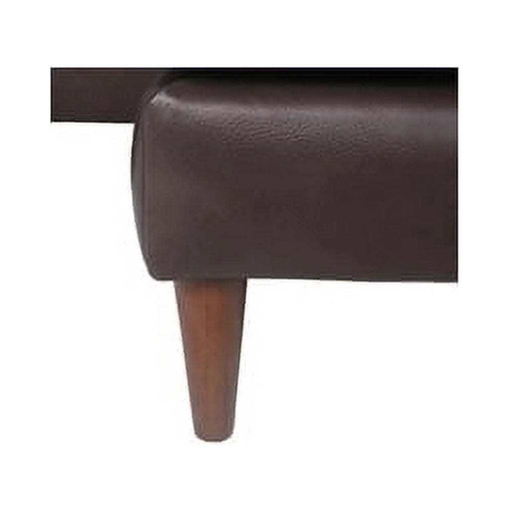 Stanton Leather Sofa Tufted Seat Dark Brown V657