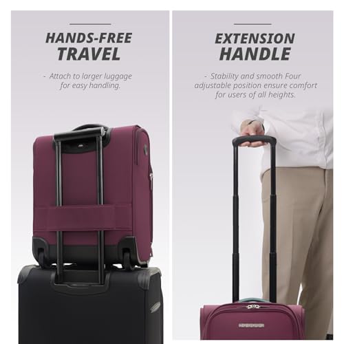 Verage Under Seat Luggage with Wheels, Softside Spinner Carry On, Navy 14-Inch A51804