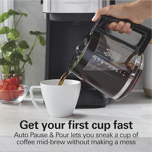 Hamilton Beach Programmable Drip Coffee Maker, 12 Cups, Black M834573