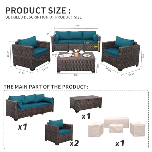 Valita Patio Rattan Furniture Set 4-Piece Outdoor PE Wicker Conversation Couch with Storage Coffee Table A496002