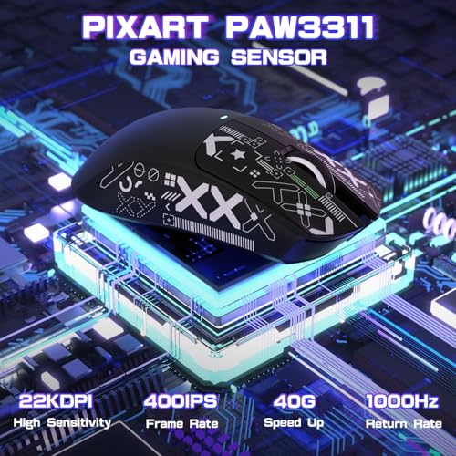 Attack Shark X11SE Wireless Gaming Mouse, Tri-Mode 22K DPI, 59g, Berry Red Y3775