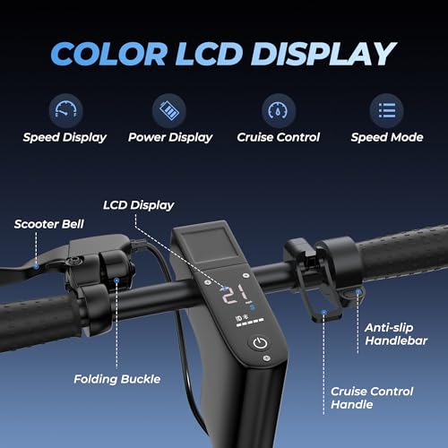 Electric Scooter with 10" Solid Tires, 500W Motor, 22 Miles Range, Folding D4827