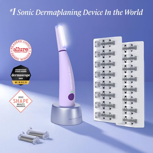 Michael Todd Beauty Sonicsmooth Pro+ Dermaplane Razor for Women with LED Light Q15895