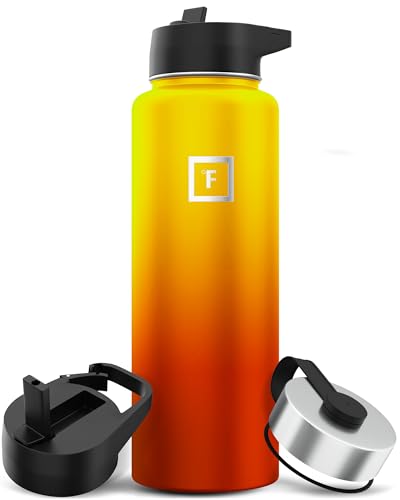 IRON °FLASK Stainless Steel Insulated Water Bottle with 3 Lids, 40 oz U19688