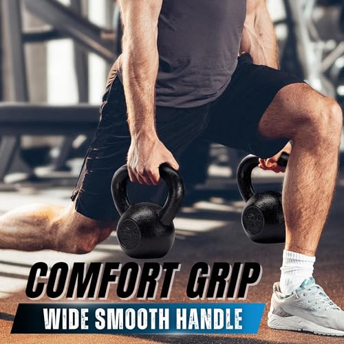 Yes4All 5-80 lbs Cast Iron Kettlebell for Strength Training M7531
