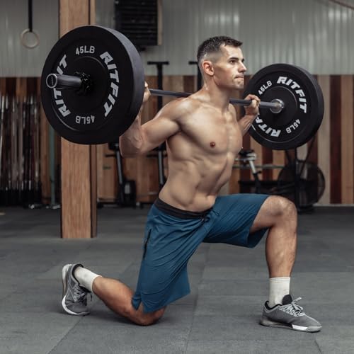 RITFIT Olympic Barbell 4ft/6ft 2 Inch Weight Bar for Strength Training, 500lbs Capacity F369