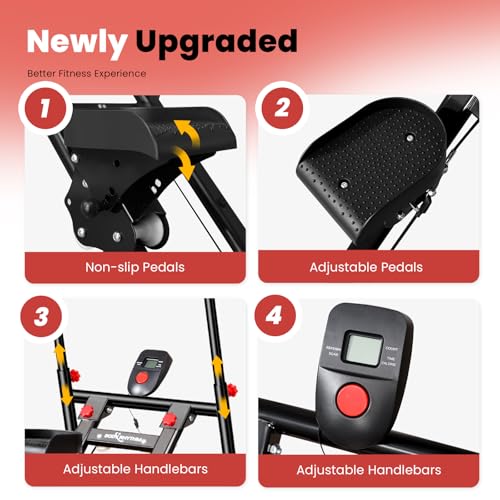 BODYRHYTHM Stair Stepper for Home Gym, Foldable Vertical Climber with Adjustable Handlebar A180806