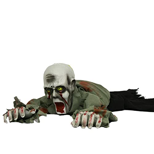 Halloween Outdoor Decorations Scary Climbing Zombie with Glowing Red Eyes O355