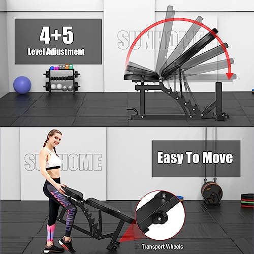 SunHome Smith Machine 2000LBS Power Cage Squat Rack with Cable Crossover X213278