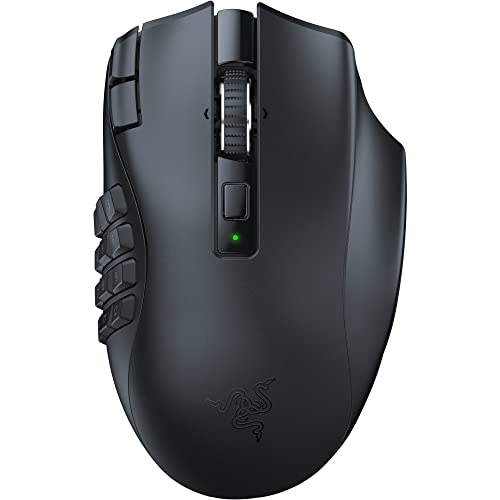Razer Naga V2 HyperSpeed Wireless MMO Gaming Mouse, 19 Programmable Buttons, HyperScroll, Focus Pro 30K Sensor F16988
