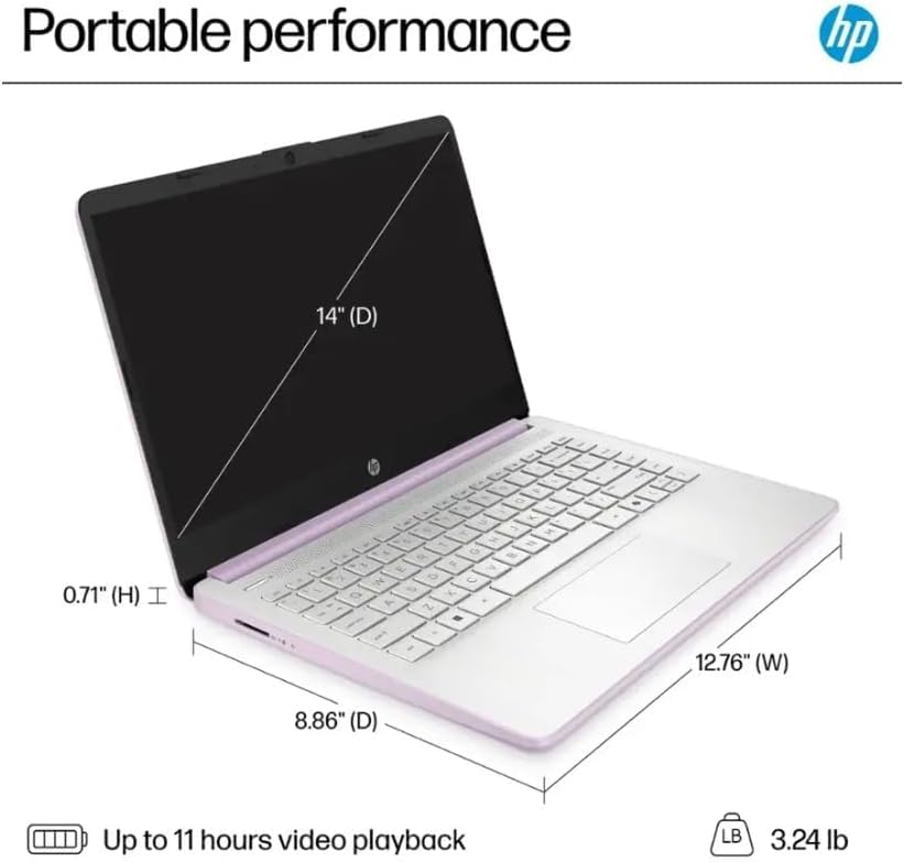 HP 14" Student Laptop, Intel N150, 16GB RAM, 256GB Storage, Win11, Natural Silver O471033