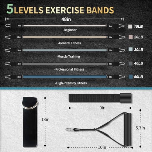VEICK Resistance Bands with Handles for Home Workout O75059