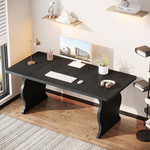 Tribesigns 63" Executive Desk for Home Office, Black O5395