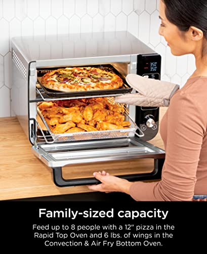 Ninja DCT401 12-in-1 Double Oven with FlexDoor, Stainless Steel (Renewed) K57579