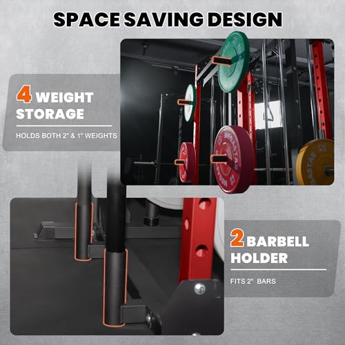 Smith Machine Home Gym with Aluminum Pulley Set - 2000lbs Capacity Power Rack O517