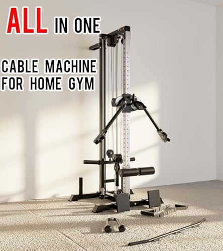 Eonfit Cable Machine for Home Gym, LAT Pulldown Crossover with Leg Holder Z123473