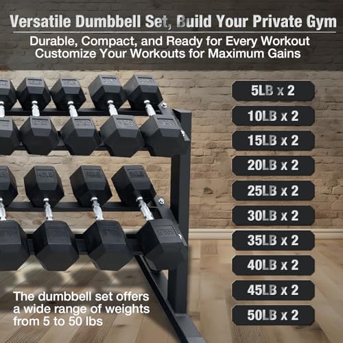550 lbs Hex Dumbbell Weight Set for Home Gym Strength Training R4407