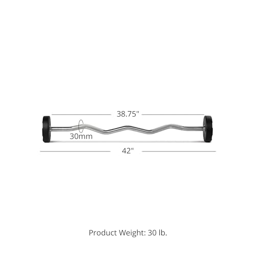Titan Fitness Rubber Curl Fixed Barbells, Pre-Loaded Weight Bar Y406
