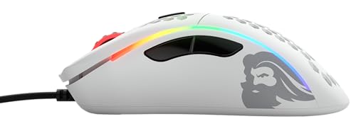 Glorious Model D Wired Gaming Mouse - 68g Honeycomb RGB Ergonomic, Matte White M160012