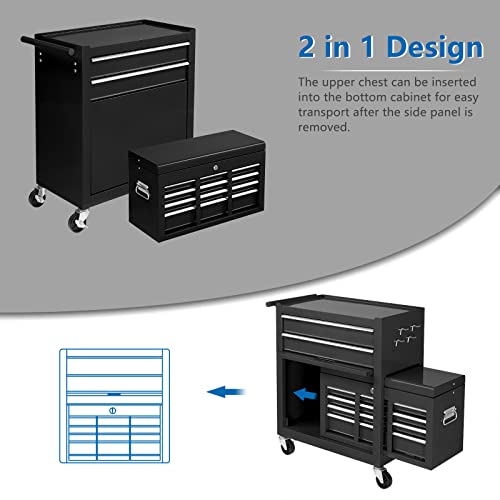 TUFFIOM 5-Drawer Rolling Tool Chest with Lockable Wheels X4579