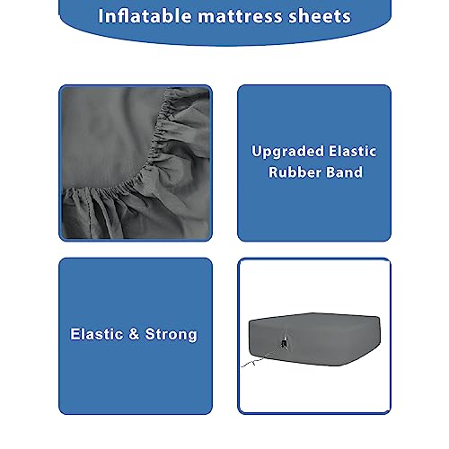 Bedecor Air Bed Sheets for Mattress Cover Removable Elastic Band Soft Breathable Twin XL Light Gray U508