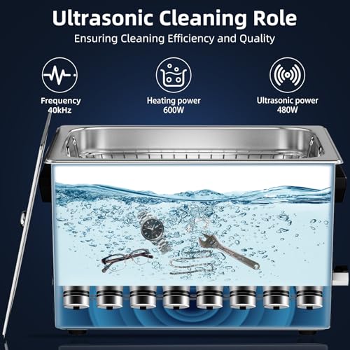 Ultrasonic Cleaner 2L with Heater & Timer, 40kHz SUS 304 Stainless Steel K9648