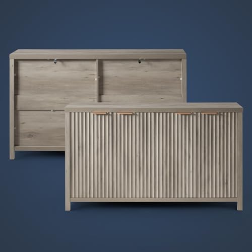 Fluted Sideboard Buffet Cabinet with Storage, 56" Modern Credenza, Natural Y669537