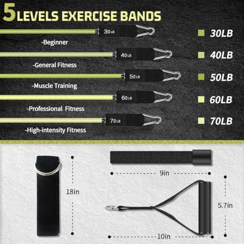 VEICK Resistance Bands with Handles for Home Workout O75059