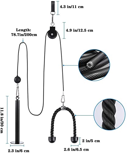 Cable Pulley System for Home Gym, LAT Pull Down with Adjustable Length Z498