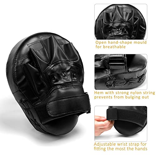 Valleycomfy Boxing Curved Focus Punching Mitts Leatherette Training Pads D262
